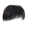 Men's Short Straight Clip-In Hairpiece with Bangs - Natural Black, High-Temperature Synthetic Fiber, Invisible Clip-On Style for All Skin Tones - Image 3
