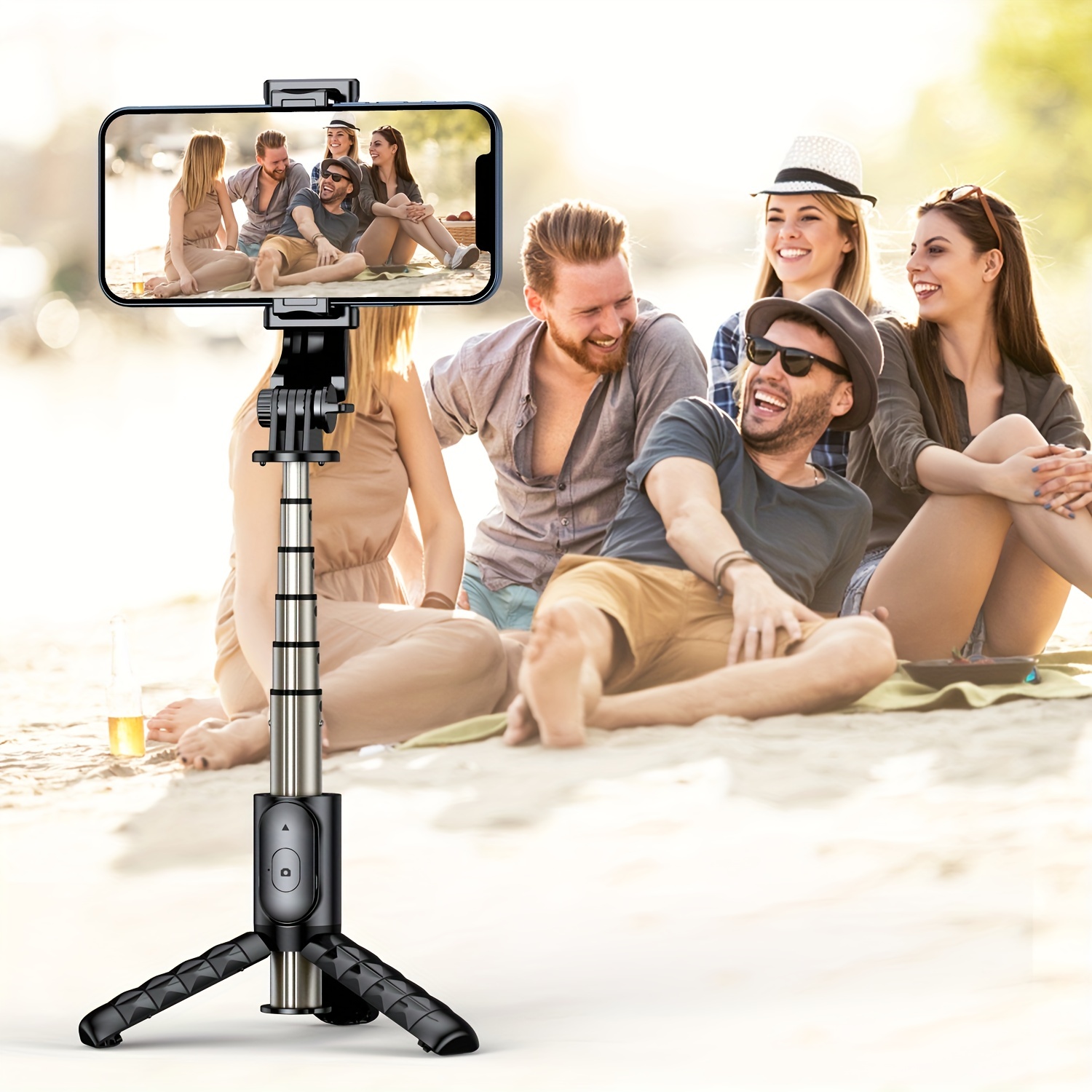 Portable Aluminum Alloy Selfie Stick Phone Tripod with Wireless Remote Shutter All in One Extendable Selfie Sticks Compact Design Compatible with 14 13 12 11 pro Max Xr X 8 7 6 Plus, Android Smartphone, Gift for Men Women - Image 11