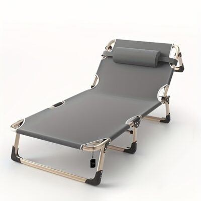 ULHYC Adjustable Folding Lounge Chair Bed - 194x68x30cm, Portable Ergonomic Design with 3-Point Adjustment, Lightweight & Sturdy Frame for Camping, Beach, Patio, Outdoor Relaxation, Beach Lounger, Comfortable Recliner, Durable Construction
