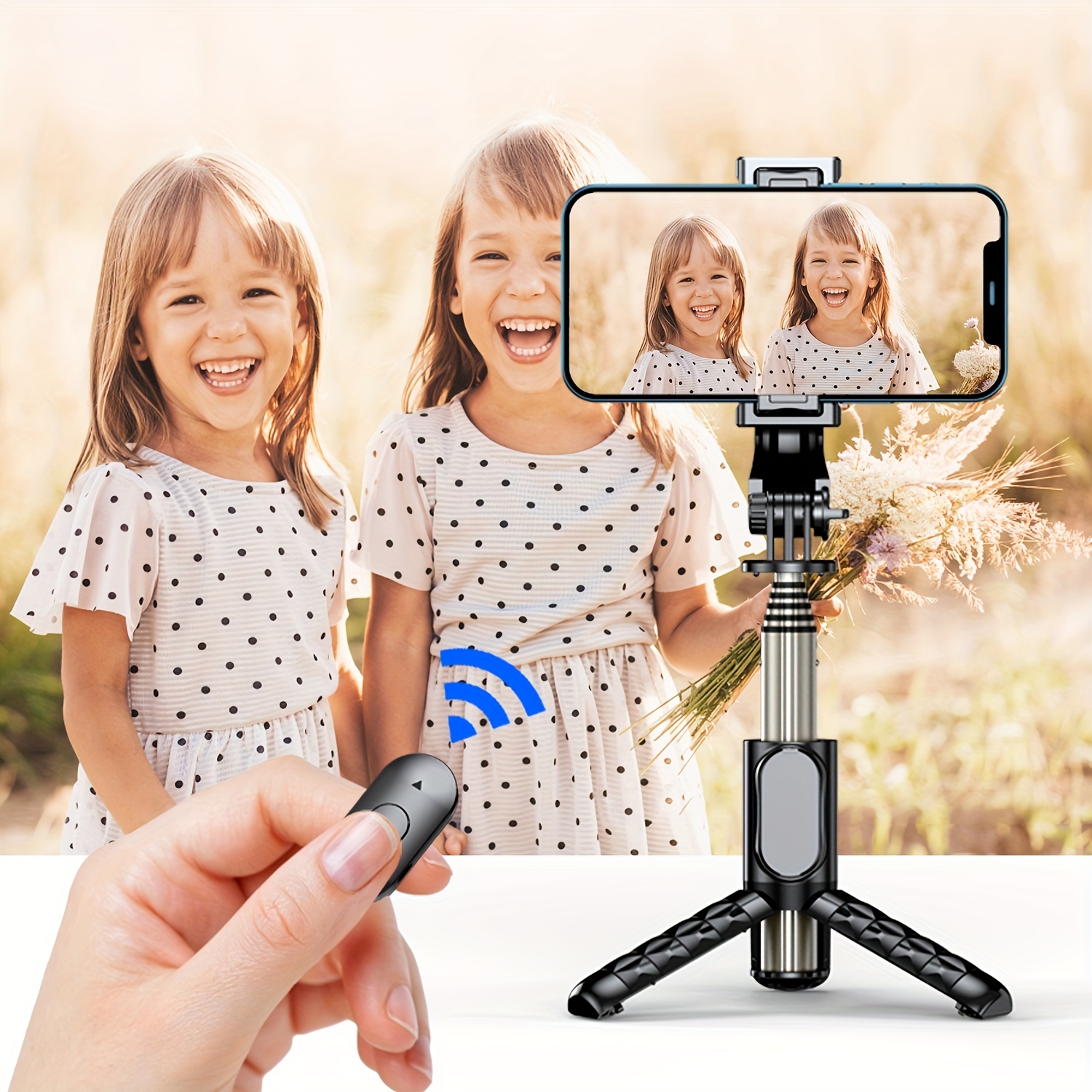 Portable Aluminum Alloy Selfie Stick Phone Tripod with Wireless Remote Shutter All in One Extendable Selfie Sticks Compact Design Compatible with 14 13 12 11 pro Max Xr X 8 7 6 Plus, Android Smartphone, Gift for Men Women - Image 8