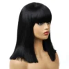 The new wig sells well for women in fashion with long black synthetic fiber high temperature silk wig with bangs - Image 4