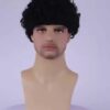 Men's Stylish Black Short Curly Wig - Heat Resistant Synthetic Fiber, Natural Look for Cosplay & Casual Attire, Rose Net Cap, Loose Wave Style, Breathable Hat Construction, Perfect for Parties and Daily Use - Image 9